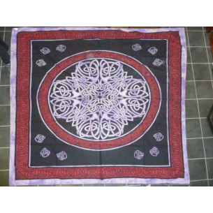 Tapiz céltico púrpura y negro