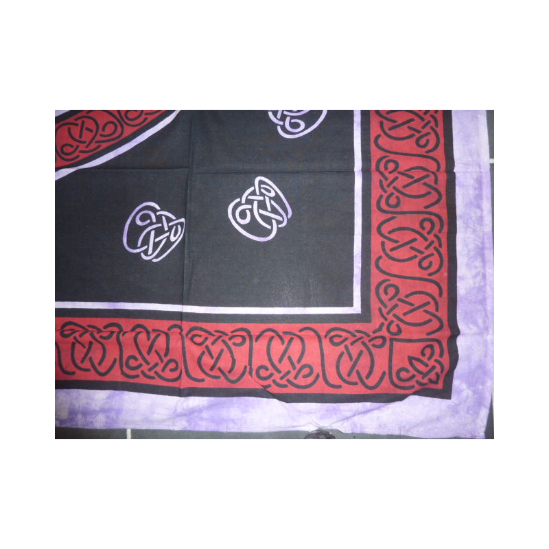 Teenture en coton avec motifs celtic violet et...