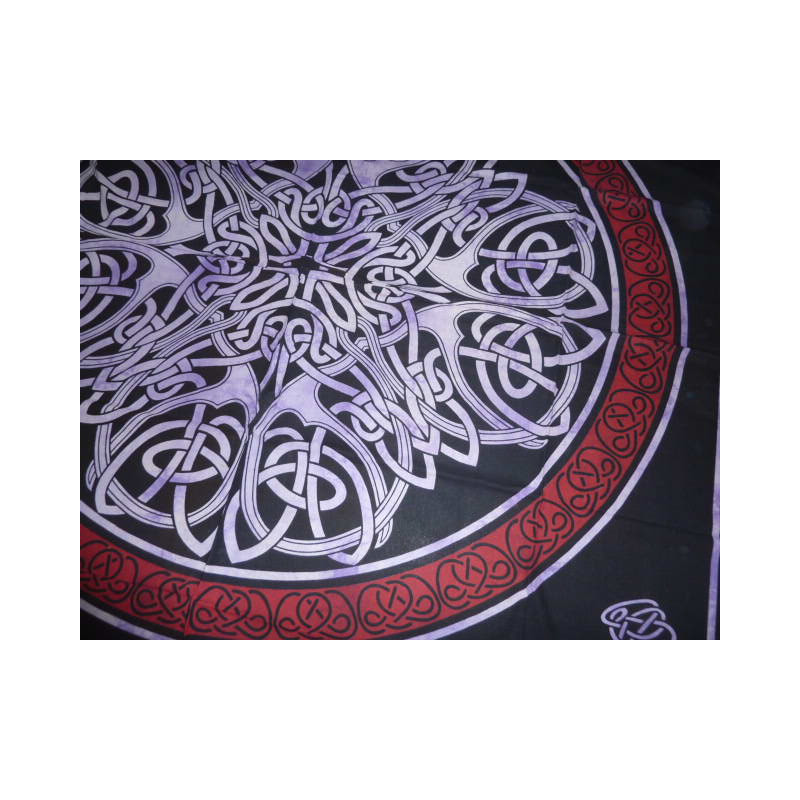 Teenture en coton avec motifs celtic violet et...