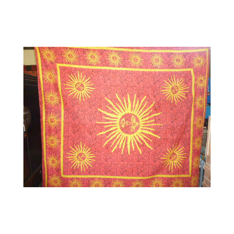 hanging Soleil marbré red and yellow