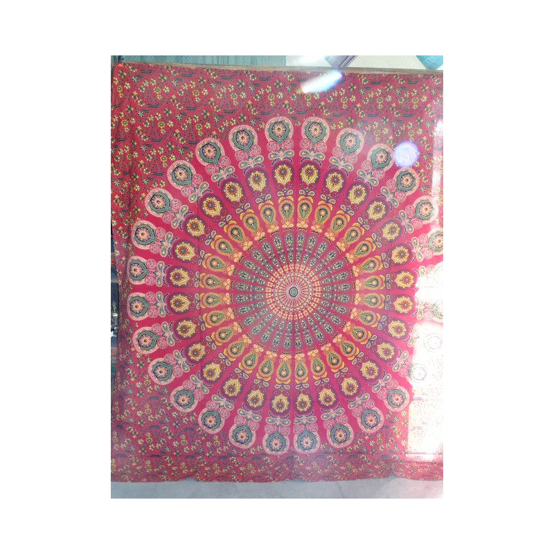 Colgante de algodón 220 x 200 cm con vidriera roja