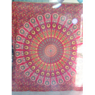 Pendente in cotone 220 x 200 cm con vetro colorato rosso