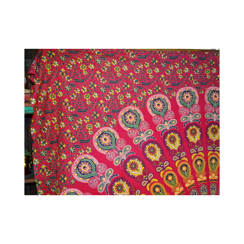 Cotton hanging 220 x 200 cm with red stained glass