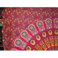 Baumwolle hängend 220 x 200 cm mit rotem Buntglas
