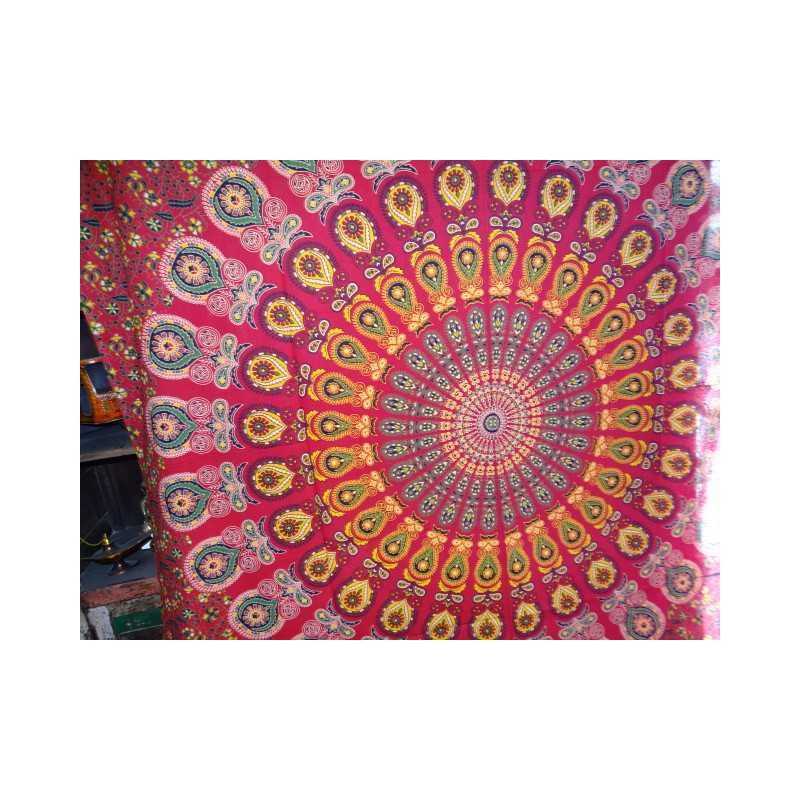 Colgante de algodón 220 x 200 cm con vidriera roja