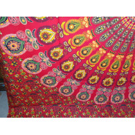 Baumwolle hängend 220 x 200 cm mit rotem Buntglas