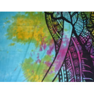 Cotton wall hanging with ceremonial elephant in turquoise color