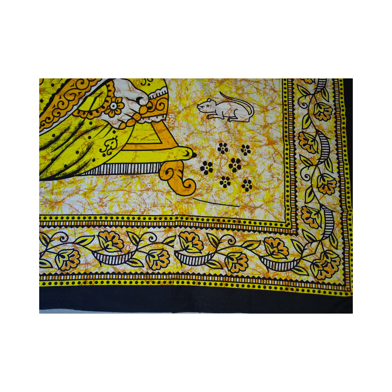 Cotton wall hanging or bedspread with yellow...