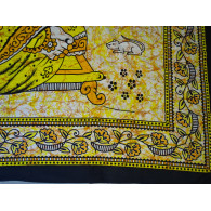 Baumwoll Wandbehang oder Tagesdecke mit gelbem Ganesh