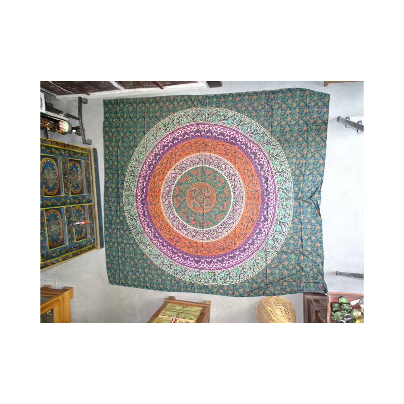 Tenture en coton ou dessus de lit avec mandala...