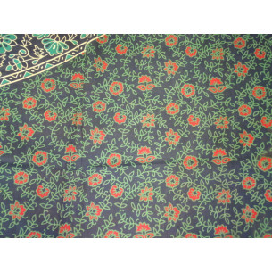 Cotton wall hanging or bedspread with green flower mandala 2