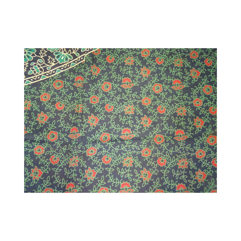 Cotton wall hanging or bedspread with green...