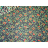 Baumwolle Wandbehang oder Bettdecke mit grünen Blumen Mandala