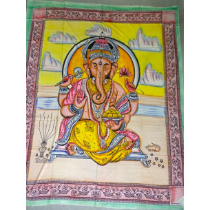 Appendiabiti o copriletto in cotone con Ganesh in...