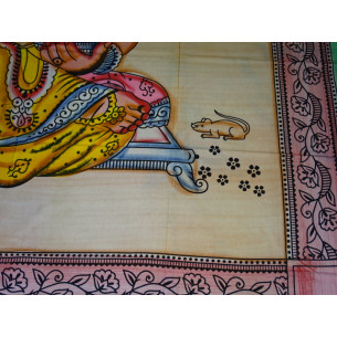 Tenture en coton ou dessus de lit avec Ganesh en méditation 2