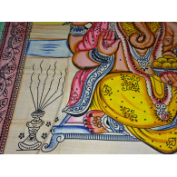 Cotton wall hanging or bedspread with Ganesh in meditation