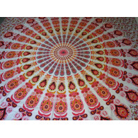 Appendino in cotone con vetro colorato e cashmere rosso e bordeaux