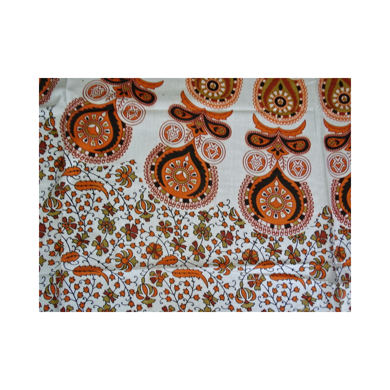 Cotton wall hanging with orange stained glass...