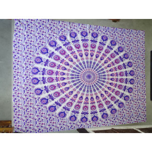 Appendino in cotone con vetro colorato e colore viola...