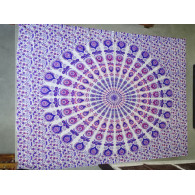 Cotton Wandbehang mit Buntglas und Cashmere lila Farbe