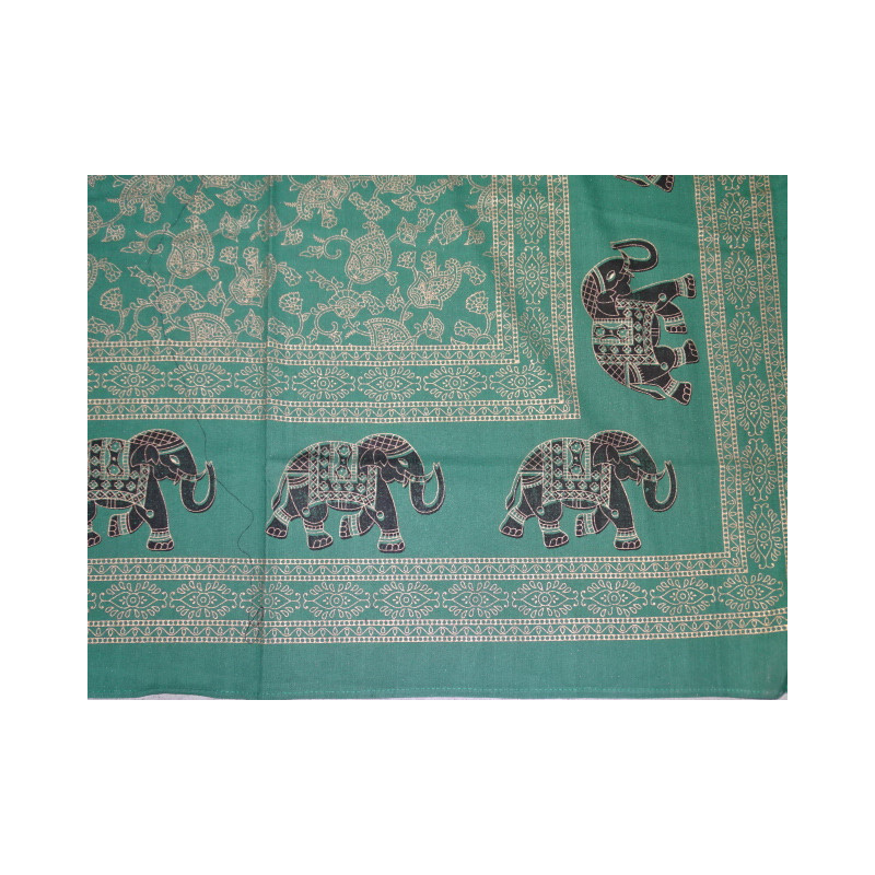 Cotton wall hanging or bedspread green with...