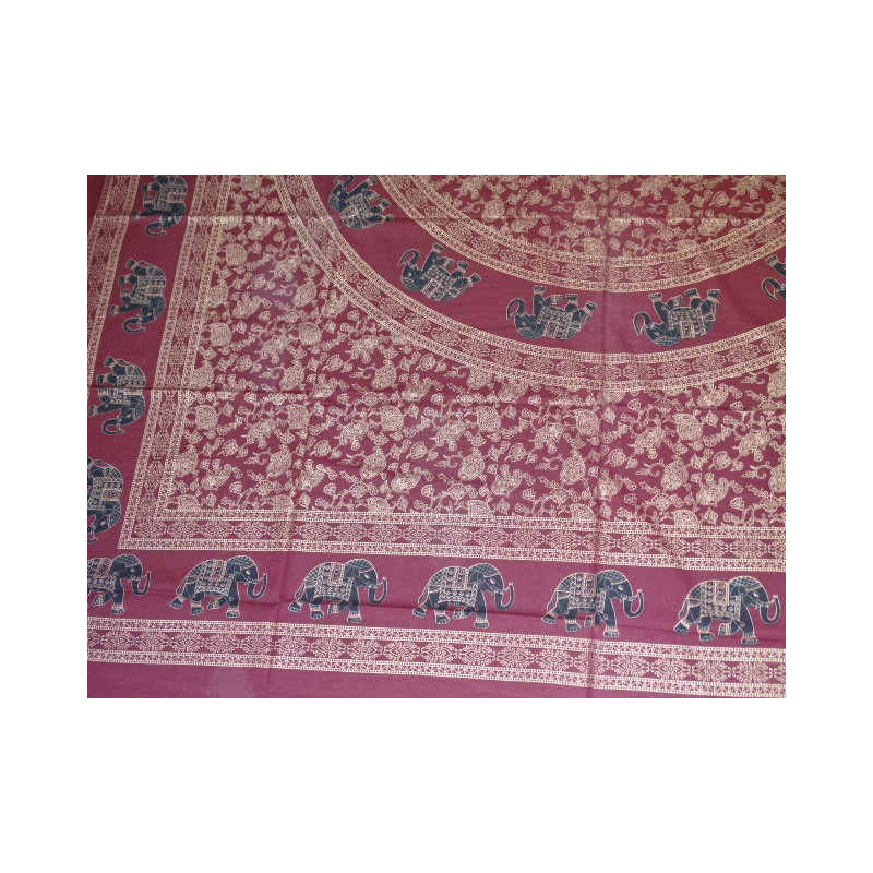 Cotton wall hanging or bedspread color burgundy...