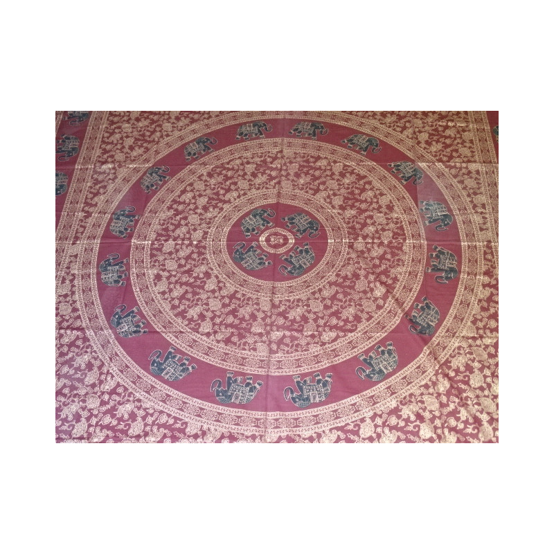Cotton wall hanging or bedspread color burgundy...