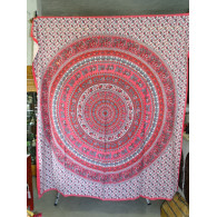 Tenture coton mosaïque éléphant rouge