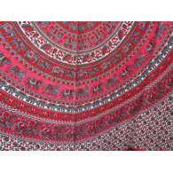 Tenda Cotone elefante mosaico rosso