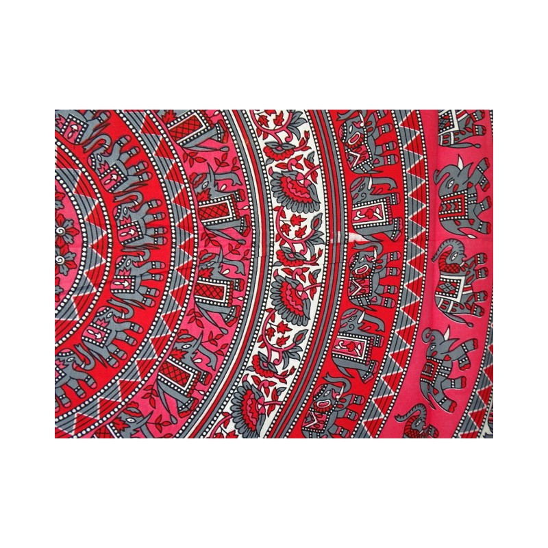 Tenda Cotone elefante mosaico rosso