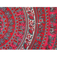 Tenda Cotone elefante mosaico rosso