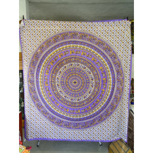 Coton wall hanging elephant purple and orange