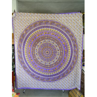 Coton wall hanging elephant purple and orange
