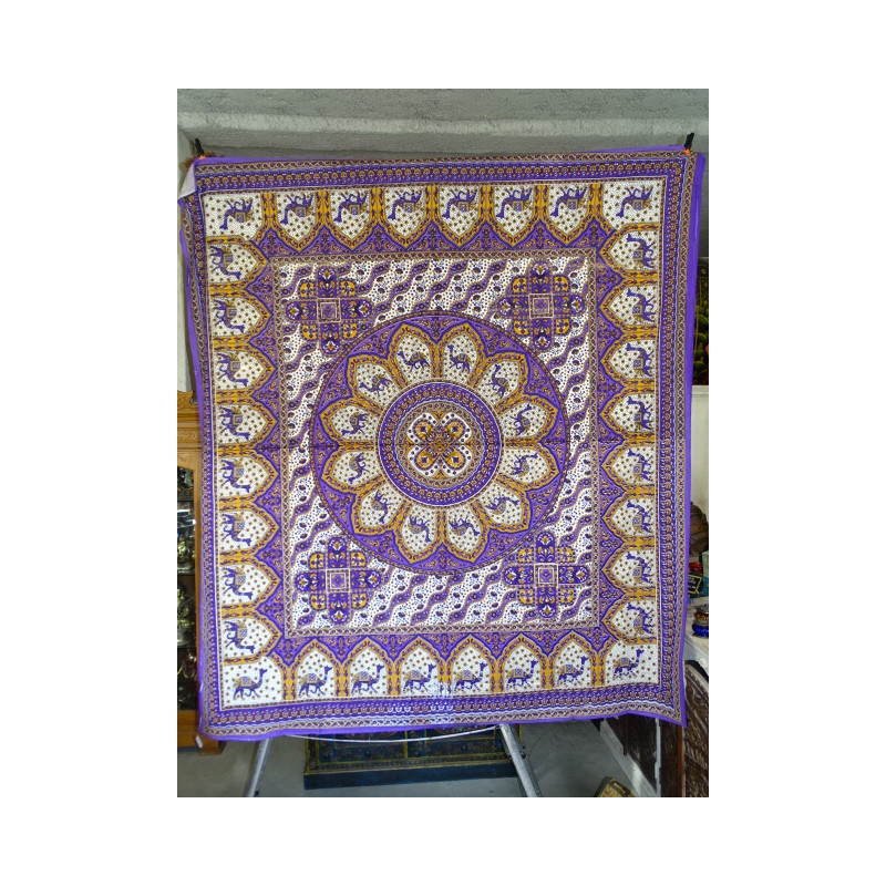 Tenture Mosaïque chameau violet et orange