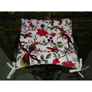 Cuscini per sedia in velluto 38x38 cm con uccelli del...