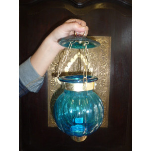 Lampe KHARBUJA turquoise13x13 cm