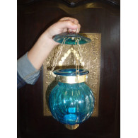Lampe KHARBUJA turquoise13x13 cm