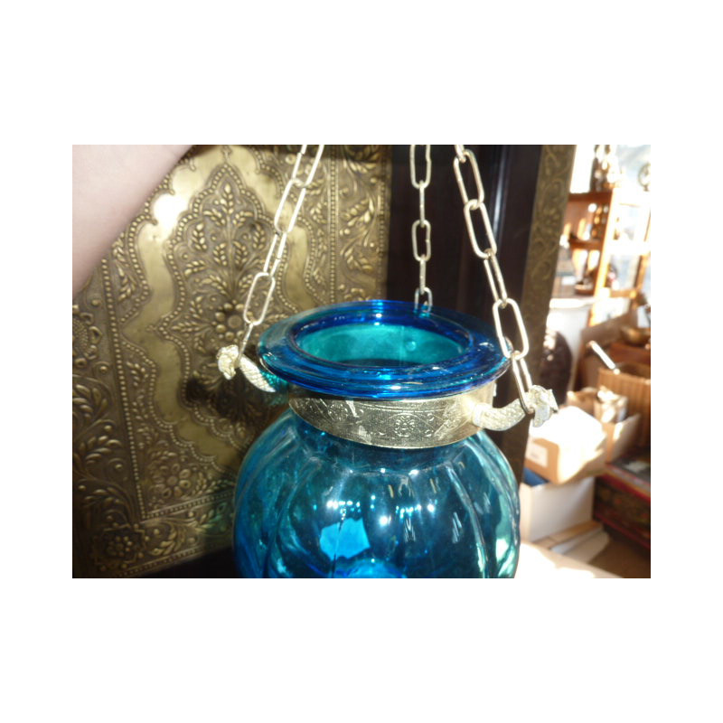 Lampe KHARBUJA turquoise13x13 cm