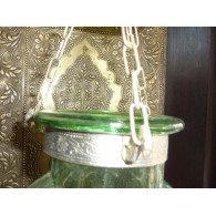 Lampe KHARBUJA vert deau 13x13 cm