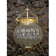 Indische Lampe KHARBUJA mit transparentem Quellglas 22x22 cm