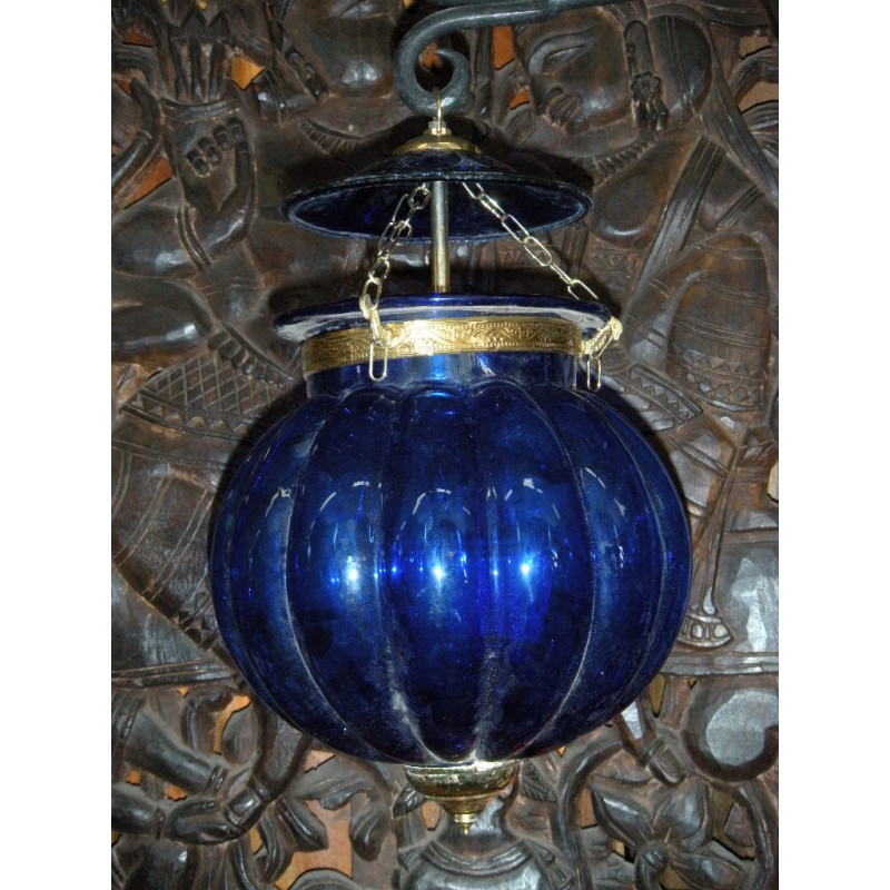 Lamp KHARBUJA verre souflé blue dark