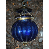 Lamp KHARBUJA verre souflé blue dark