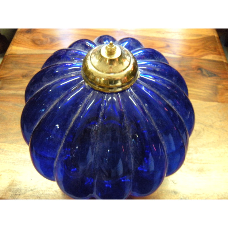 KHARBUJA cristal de la lámpara azul oscuro...