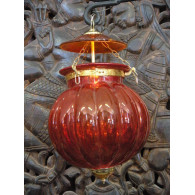 KHARBUJA Lampe Glas 22x22 cm rot Soufle
