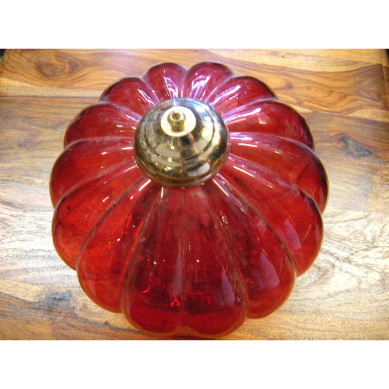 Lampe KHARBUJA verre souflé rouge 22x22 cm
