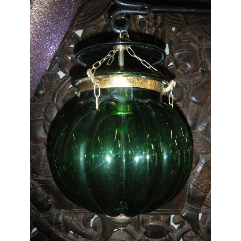 KHARBUJA lampada in vetro 22x22 cm Soufle verde...