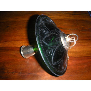 Lampe KHARBUJA verre souflé vert foncé 22x22 cm 2