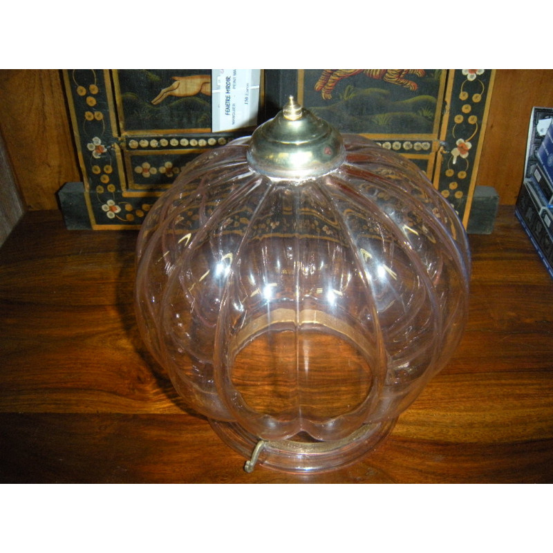 KHARBUJA Lampe rosa geblasenes Glas 22x22 cm