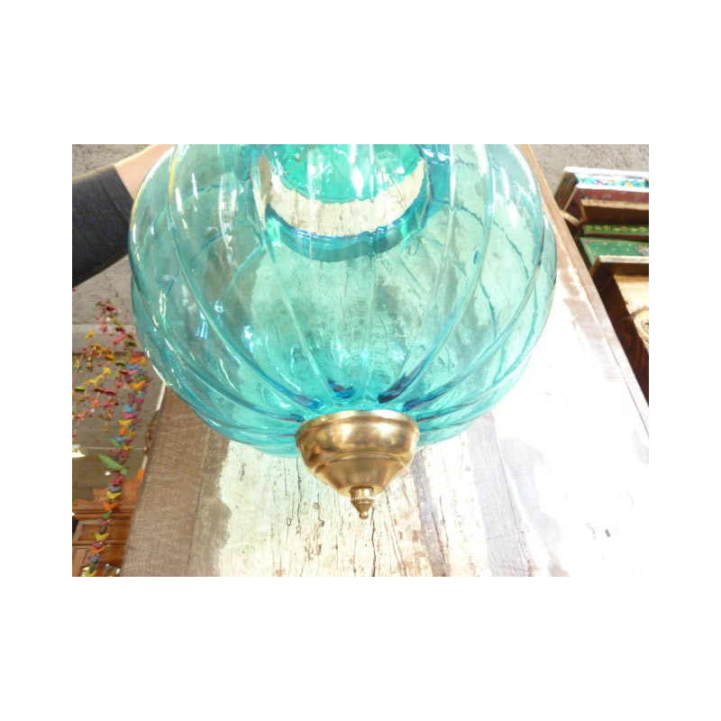 KHARBUJA verre souflé turquoise