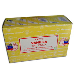 Schachtel mit 12 Kisten mit 15 g Vanille-Räucherstäbchen...